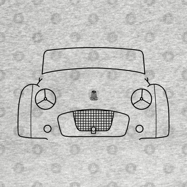 Triumph TR2 classic British roadster sports car outline graphic (black) by soitwouldseem